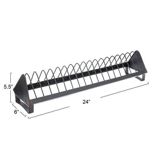 Hello Honey® 24" Distressed Black Rustic Farmhouse Metal Dish Rack